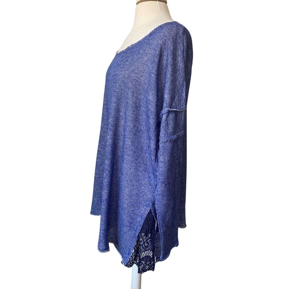 H R Peete French Terry Lace Lightweight‎ Sweatshirt Women's 3X Coastal Boho Raw